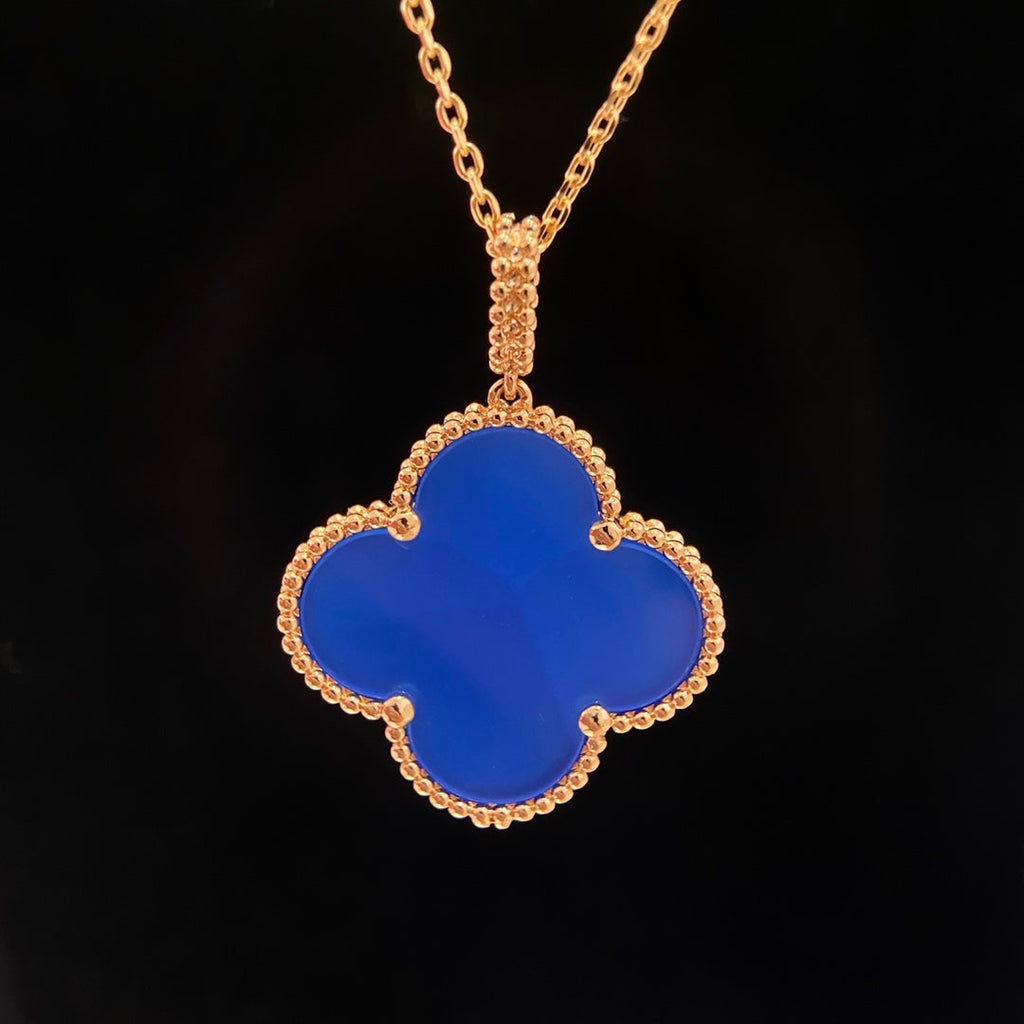[Marin]CLOVER 25MM NECKLACE TURQUOISE ROSE GOLD
