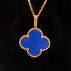 [Marin]CLOVER 25MM NECKLACE TURQUOISE ROSE GOLD