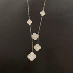 [Marin]CLOVER 5 MOTIFS SILVER DIAMONDS NECKLACE