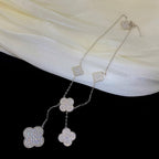 [Marin]CLOVER 5 MOTIFS SILVER DIAMONDS NECKLACE