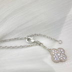 [Marin]CLOVER 5 MOTIFS SILVER DIAMONDS NECKLACE