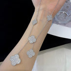[Marin]CLOVER 5 MOTIFS SILVER DIAMONDS NECKLACE