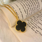 [Marin]CLOVER 25MM NECKLACE GOLD ONYX