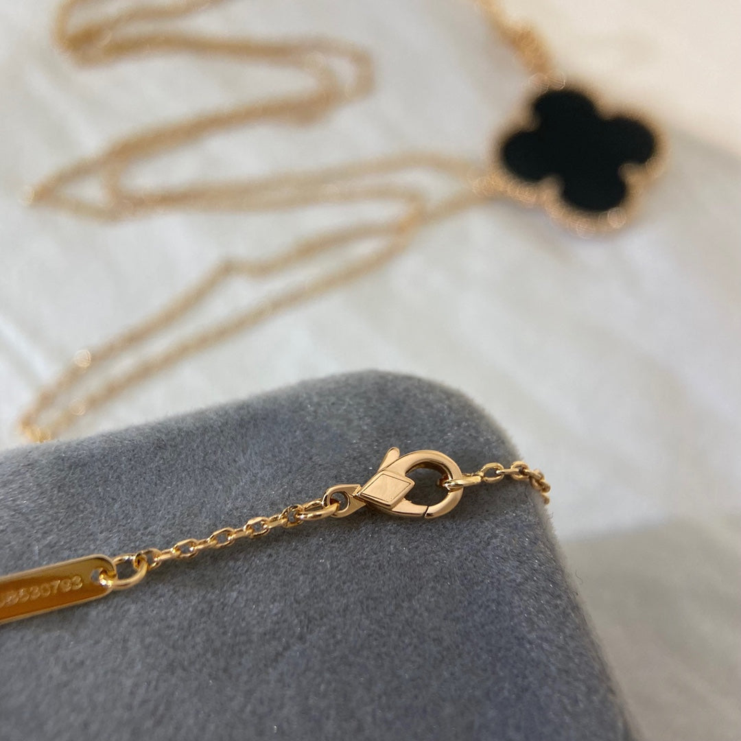 [Marin]CLOVER 25MM NECKLACE GOLD ONYX