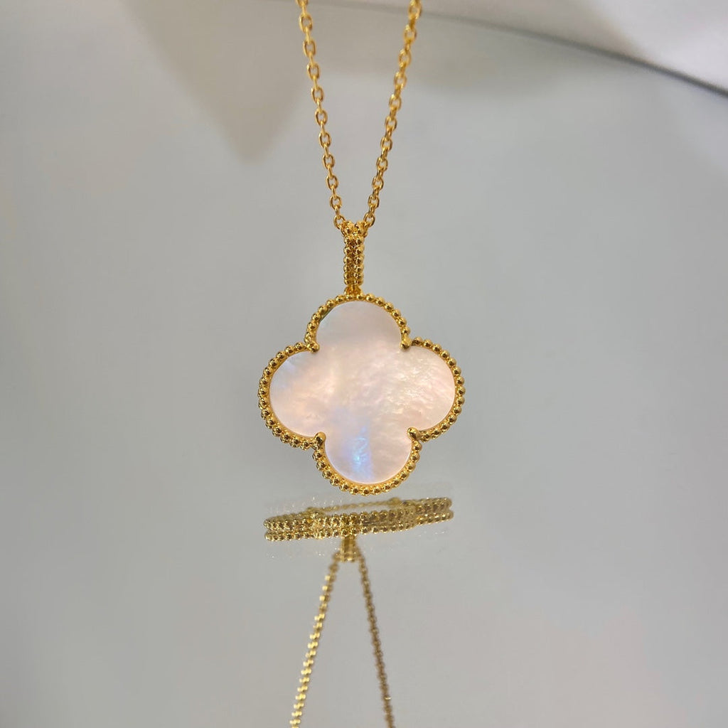 [Marin]COLLIER PENDENTIF TRÈFLE GRANDE TAILLE NACRE 25MM