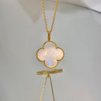 [Marin]COLLIER PENDENTIF TRÈFLE GRANDE TAILLE NACRE 25MM