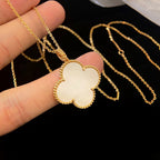 [Marin]COLLIER PENDENTIF TRÈFLE GRANDE TAILLE NACRE 25MM