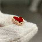 [Marin]HEART CARNELIAN STUD EARRINGS