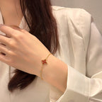 [Marin]COLOR STAR CARNELIAN PINK GOLD DIAMOND BRACELET