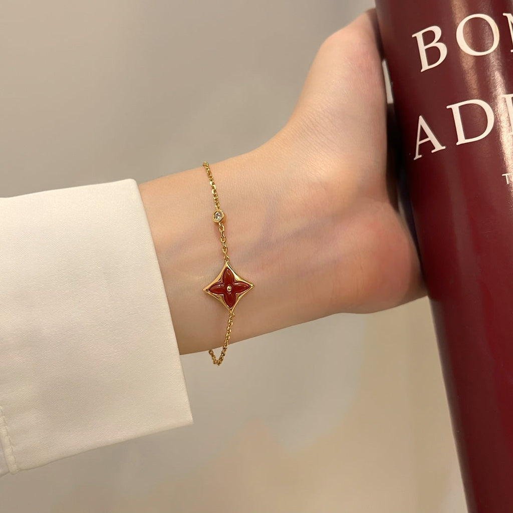 [Marin]COLOR STAR CARNELIAN PINK GOLD DIAMOND BRACELET