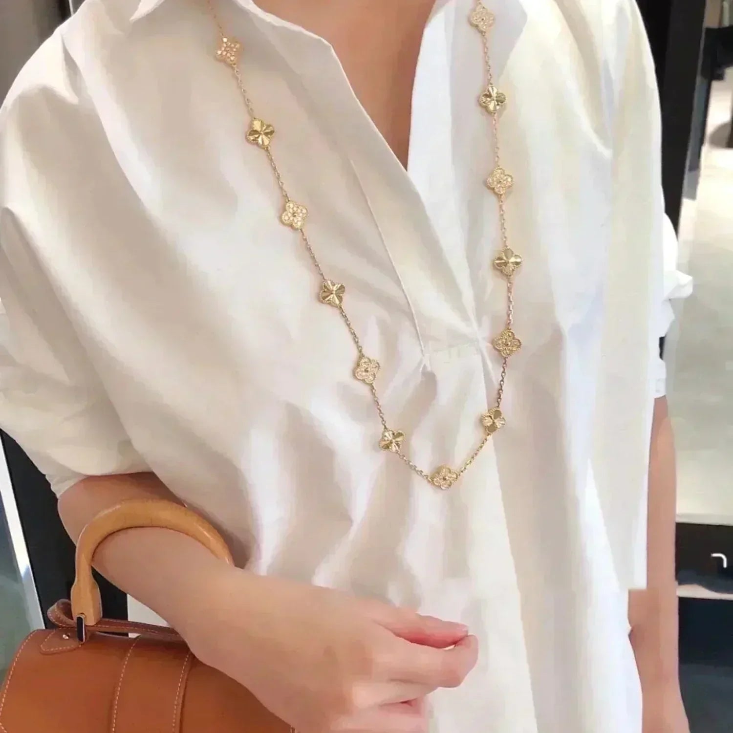 [Marin]CLOVER 20 MOTIFS LASER DIAMOND NECKLACE