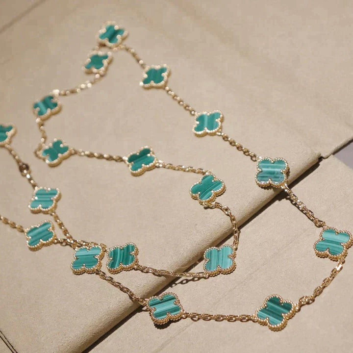 [Marin]CLOVER 20 MOTIFS MALACHITE GOLD