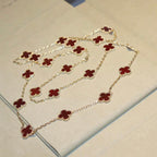 [Marin]CLOVER 20 MOTIFS CARNELIAN NECKLACE