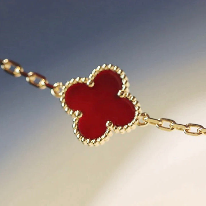[Marin]CLOVER 20 MOTIFS CARNELIAN NECKLACE