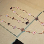 [Marin]CLOVER 20 MOTIFS DARK MOP DIAMOND  NECKLACE