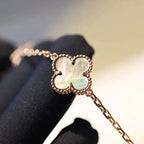 [Marin]CLOVER 20 MOTIFS DARK MOP DIAMOND  NECKLACE
