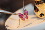 [Marin]BUTTERFLY RED DIAMOND ROSE GOLD NECKLACE