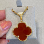 [Marin]CLOVER 25MM NECKLACE GOLD CARNELIAN