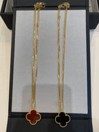 [Marin]CLOVER 25MM NECKLACE GOLD CARNELIAN