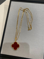 [Marin]CLOVER 25MM NECKLACE GOLD CARNELIAN