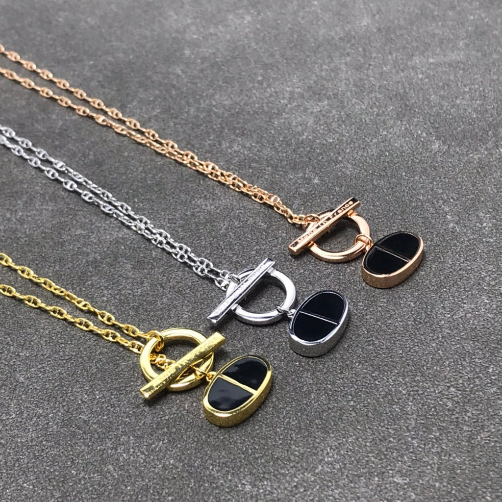 [Marin]CHAINE VERSO BLACK CERAMIC  NECKLACE