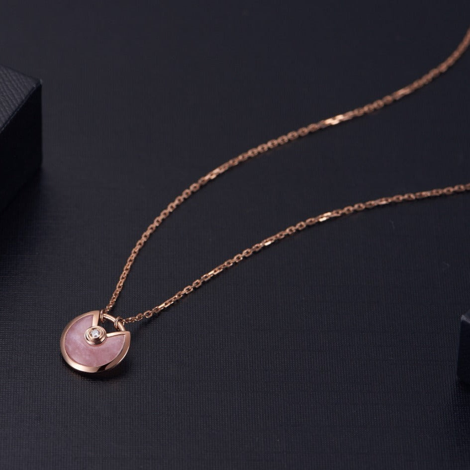 [Marin]AMULETTE ROSE GOLD PINK MOP NECKLACE