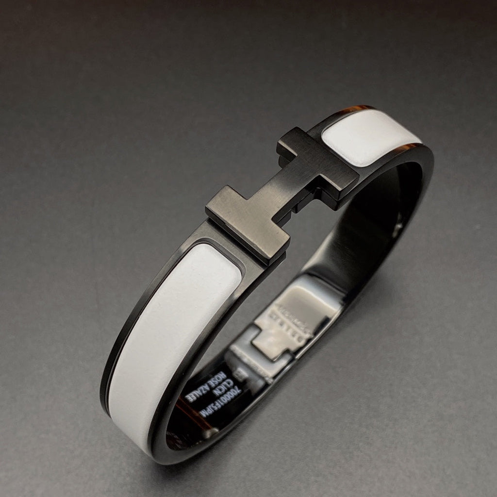 [Marin]BRACELET H CÉRAMIQUE NOIR BLANC 12 MM