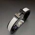 [Marin]BRACELET H CÉRAMIQUE NOIR BLANC 12 MM