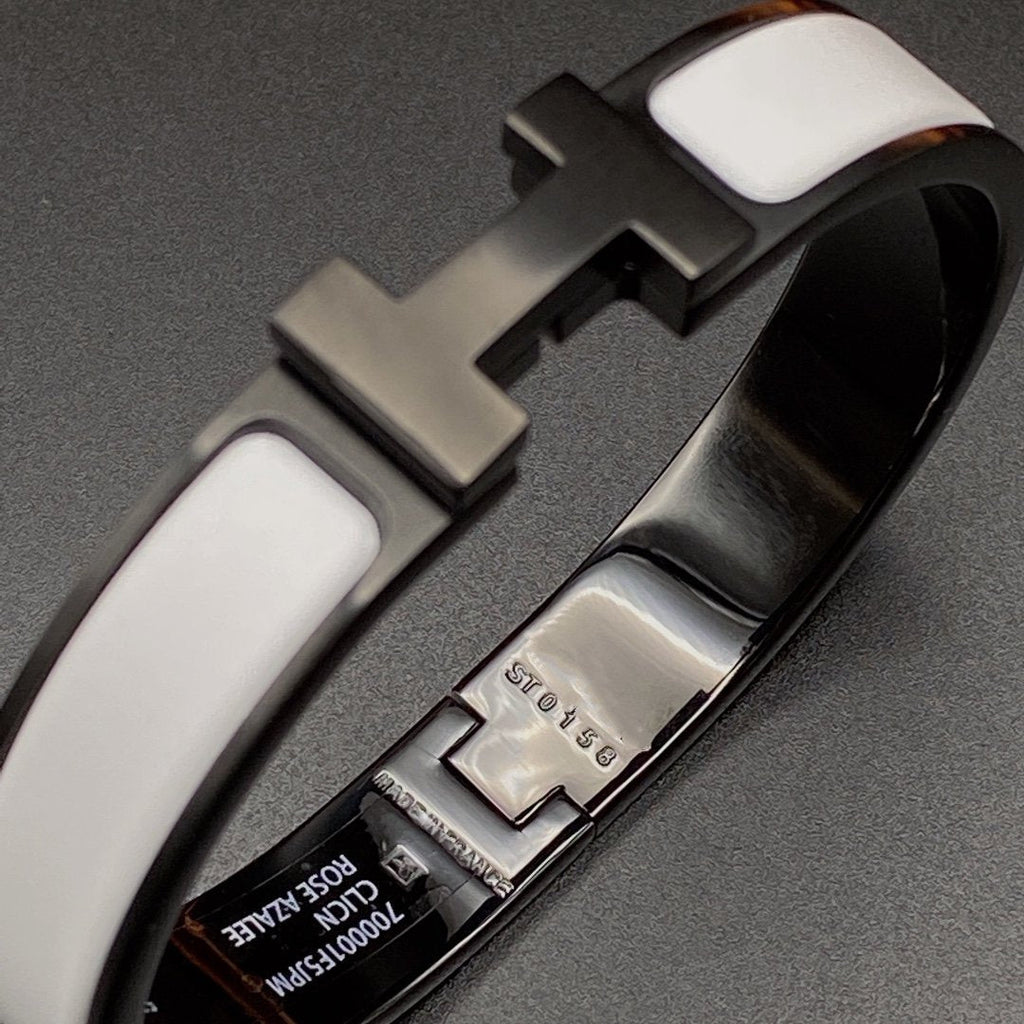 [Marin]BRACELET H CÉRAMIQUE NOIR BLANC 12 MM