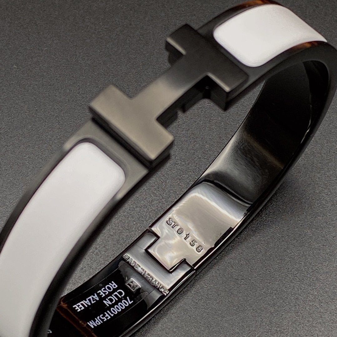 [Marin]BRACELET H CÉRAMIQUE NOIR BLANC 12 MM