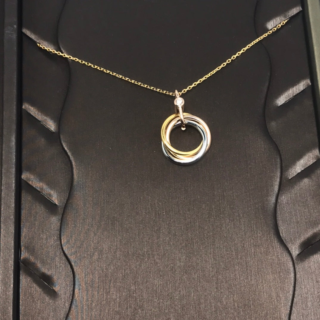 [Marin]TRINITY SILVER GOLD PINK GOLD NECKLACE