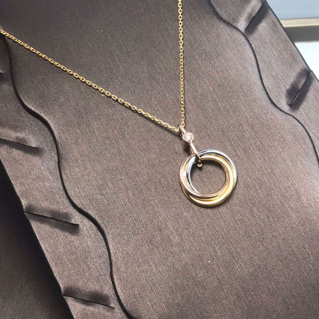 [Marin]TRINITY SILVER GOLD PINK GOLD NECKLACE