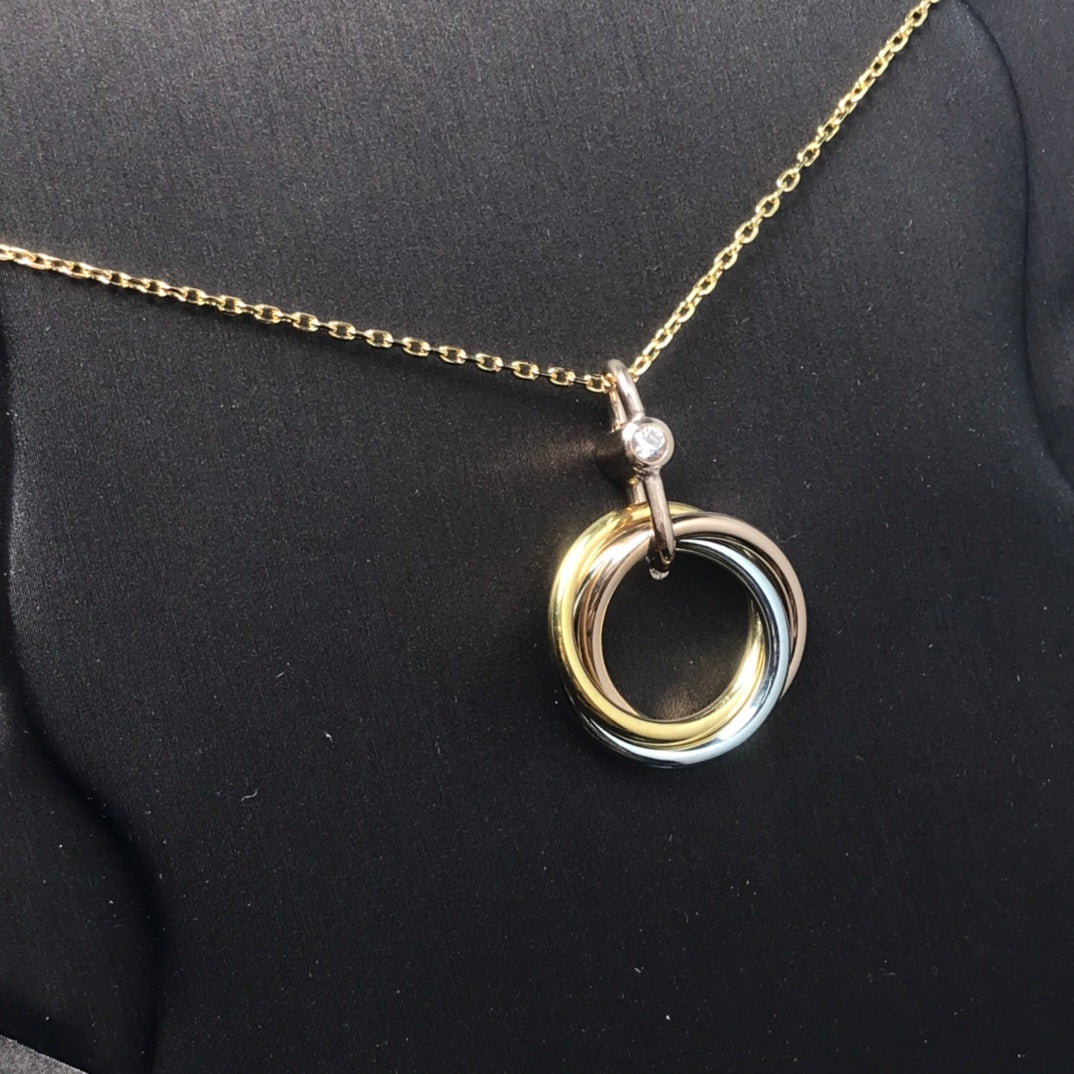 [Marin]TRINITY SILVER GOLD PINK GOLD NECKLACE