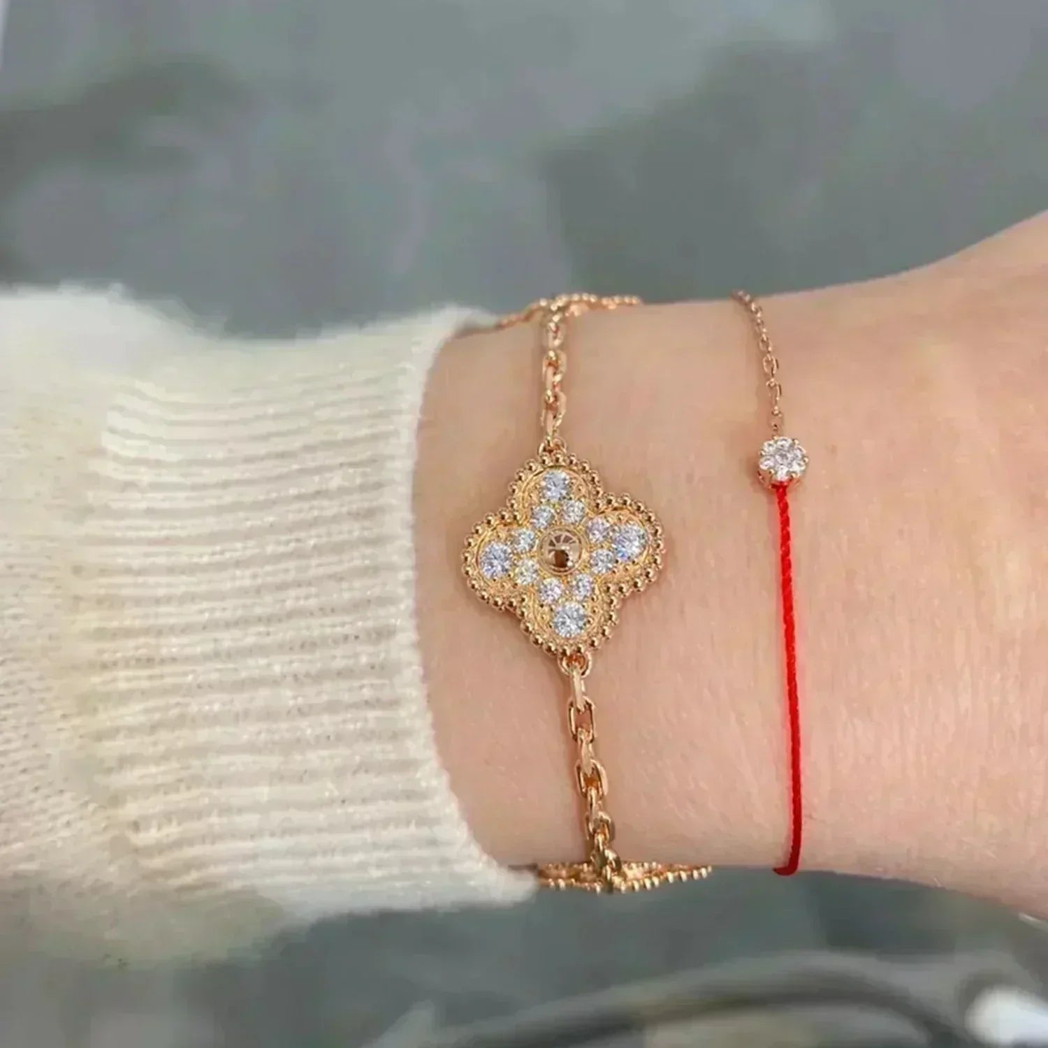 [⭐Shinejoy] CLOVER 5 MOTIF FULL DIAMOND BRACELET COLLECTION
