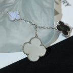 [Marin]CLOVER BRACELET 5 MOTIFS MOP CHALCEDONY SILVER