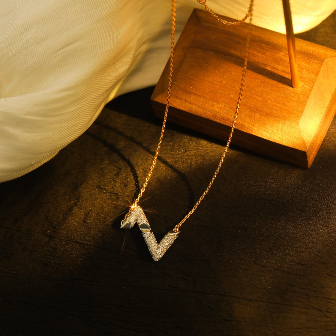 [Marin]VOLT SILVER DIAMOND PEDANT NECKLACE