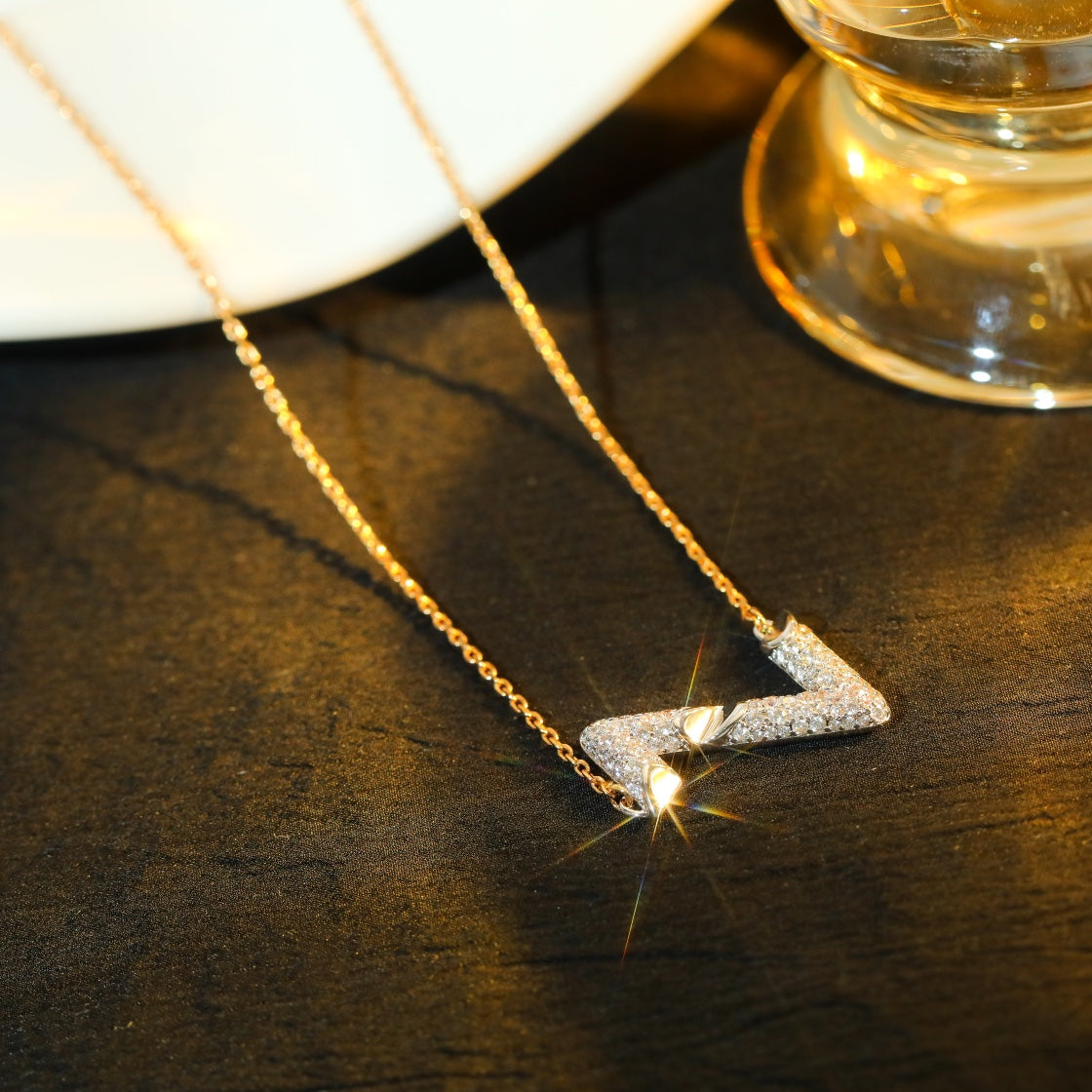 [Marin]VOLT SILVER DIAMOND PEDANT NECKLACE