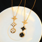 [Marin]STAR AND SUN ONYX PINK GOLD NECKLACE