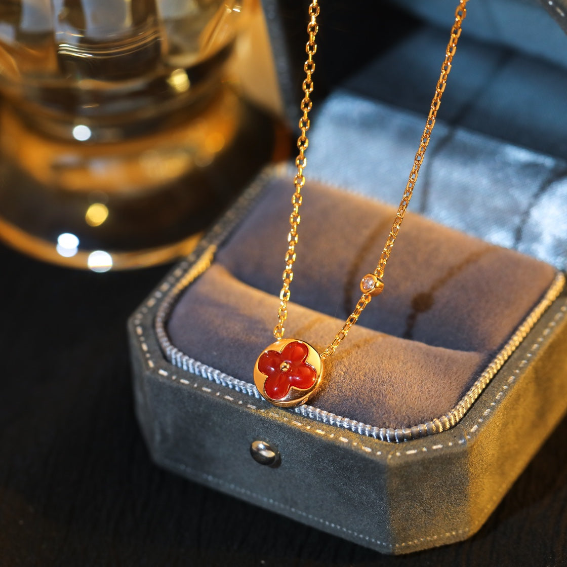 [Marin]SUN PEDANT PINK GOLD 1 DIAMOND NECKLACE