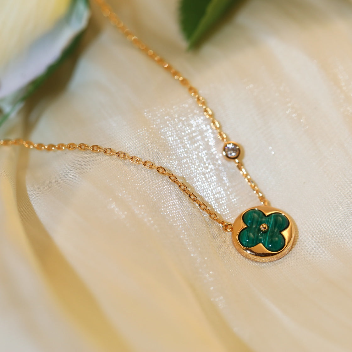 [Marin]SUN PEDANT PINK GOLD 1 DIAMOND NECKLACE
