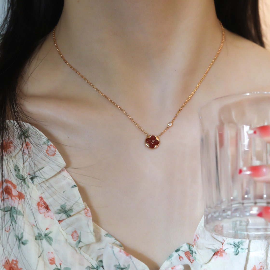 [Marin]SUN PEDANT PINK GOLD 1 DIAMOND NECKLACE