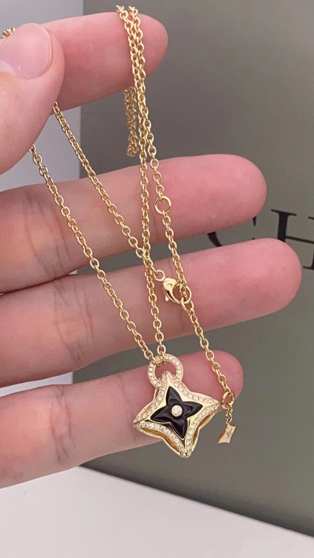 [Marin]STAR PEDANT PINK GOLD DIAMOND NECKLACE