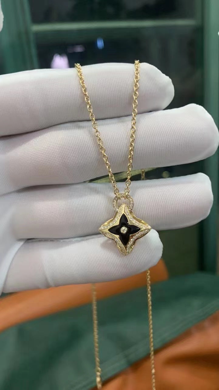 [Marin]STAR PEDANT PINK GOLD DIAMOND NECKLACE