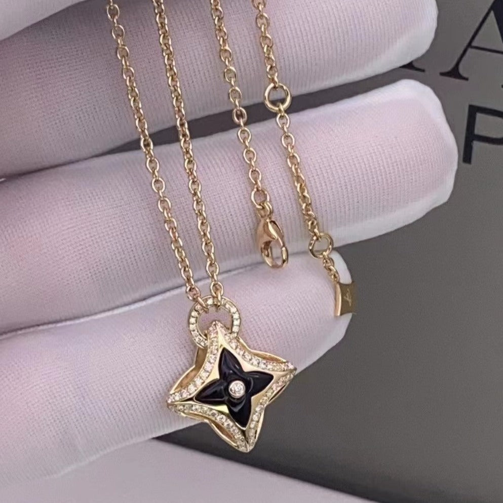 [Marin]STAR PEDANT PINK GOLD DIAMOND NECKLACE