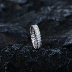 [Marin]BAGUE EN ARGENT SERTIE DE DIAMANTS PERLÉS