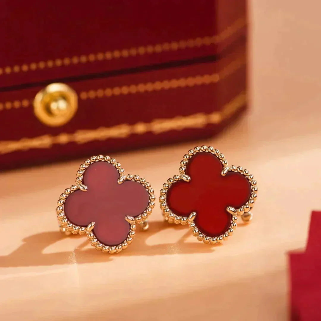 [Marin]CLOVER MEDIUM 1 MOTIFS CARNELIAN  EARRINGS