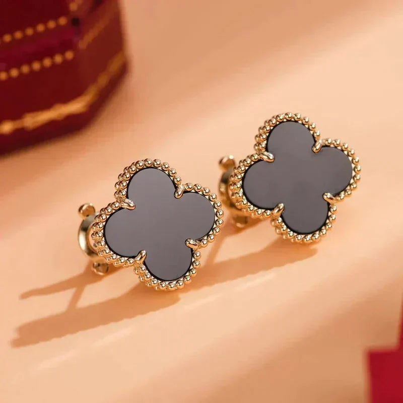 [Marin]CLOVER MEDIUM 1 MOTIFS オニキス スタッドピアス