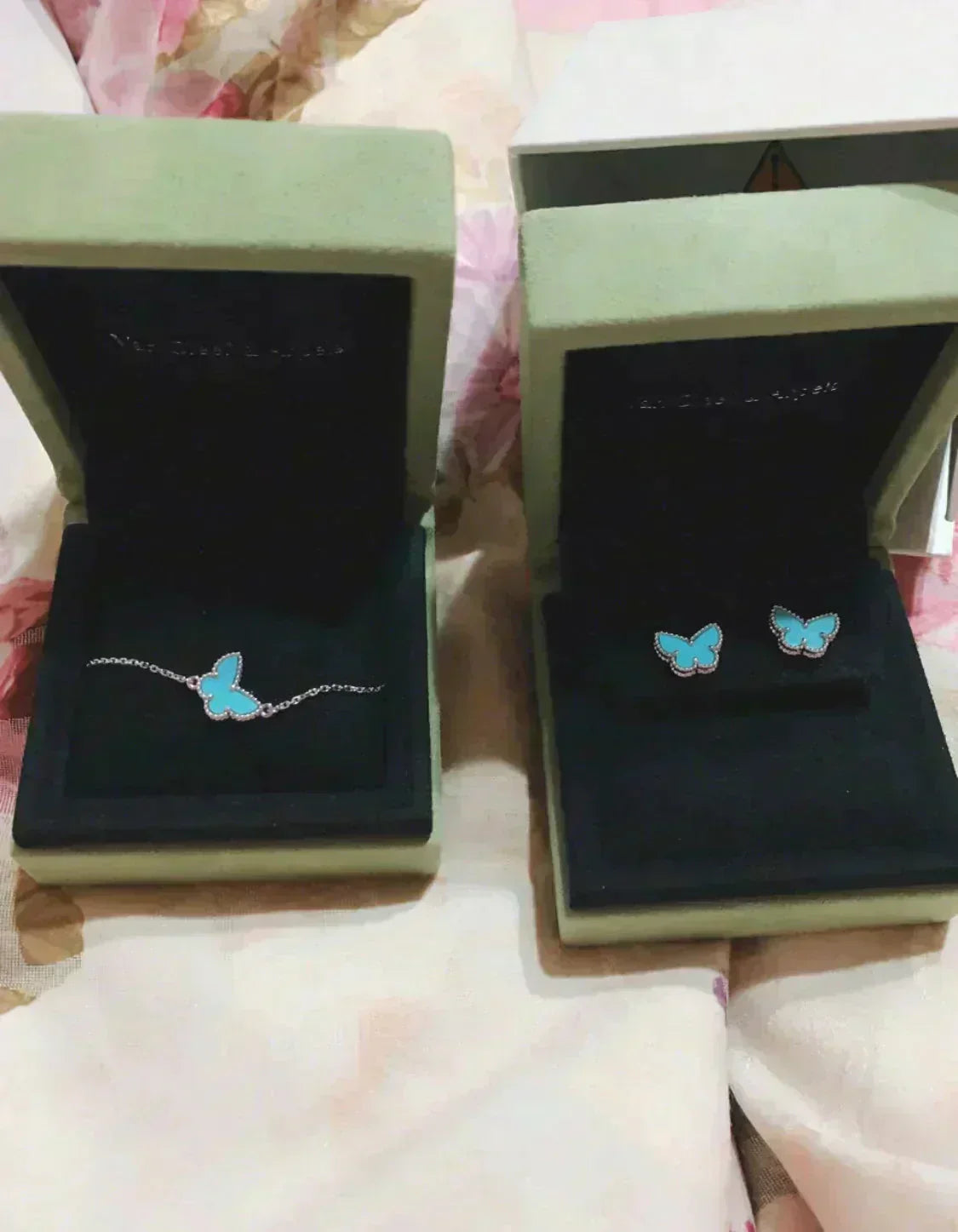 [Marin]BUTTERFLY TURQUOISE EARRINGS SILVER