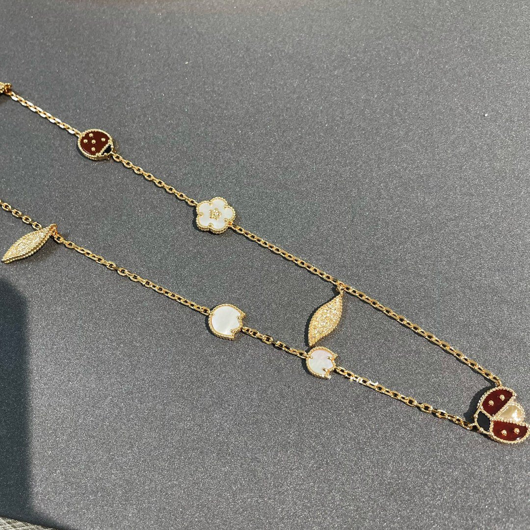 [Marin]LUCKY SPRING 15 MOTIFS GOLD NECKLACE