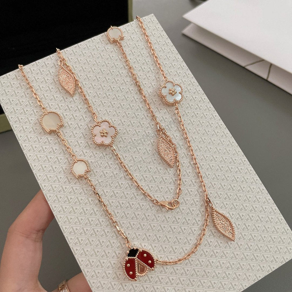 [Marin]LUCKY SPRING 15 MOTIFS ROSE GOLD NECKLACE